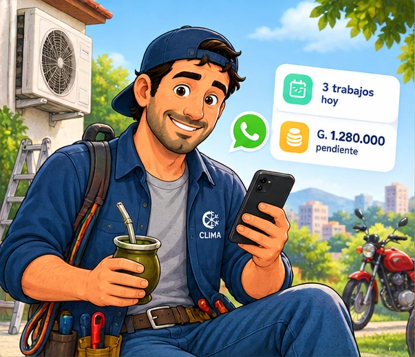 Carlos revisando sus trabajos